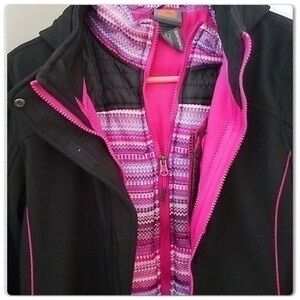 RBX SNOW SKI /SNOWBOARD JACKET REMOVABLE SHELL MEDIUM BLACK PINK